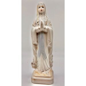 Nun Praying Rosary 7” Ceramic Statue Religious